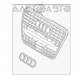 Radiator grill Audi Q7 4L 10-15 without emblem and Quattro inscription, fastening broken, China