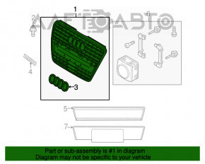 Radiator grill Audi Q7 4L 10-15 without emblem and Quattro inscription, fastening broken, China