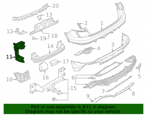 Rear bumper mount, left wing, Audi RS Q8 20-25