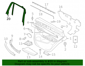 Door frame inner rear left BMW X3 G01 18-21 black