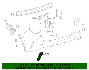 Right rear bumper grille for Lexus NX 22-25