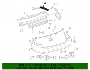 Left rear bumper mount for Toyota Sienna 2010-2011