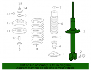 Rear shock absorber left Acura TLX 15-18 2.4 complete