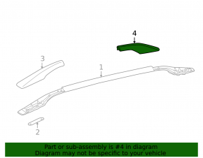 Roof rail cover rear right Lexus RX350 RX450h 10-15