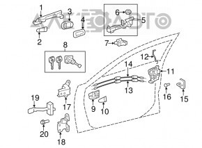 Front left door handle plug Toyota Camry v40