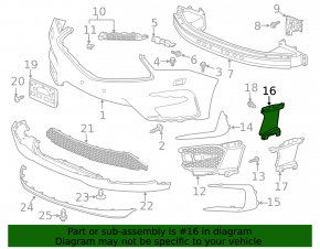 Right front bumper vent for Acura RDX 19-25 2019-21 without A-Spec package