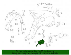 Fuel filler flap housing Honda Accord 18-22