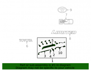 08-10 Toyota Highlander Tailgate Molding