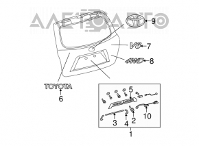 08-10 Toyota Highlander Tailgate Molding