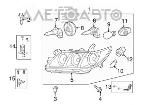 Left Front Headlight Toyota Camry V40 07-09 Hybrid Halogen