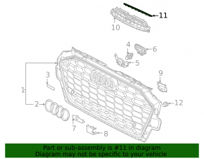 Upper grille of the front bumper of the Audi A4 B9 20-25