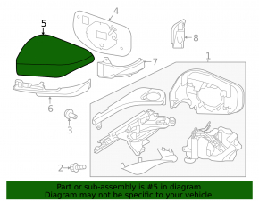 Subaru Outback 2020-25 black left side mirror cover