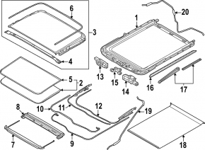 Nissan Ariya 23-25 panoramic roof mechanism