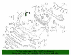Front bumper mount left Mercedes W166 ML 12-15
