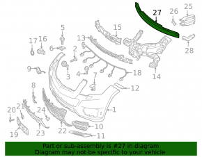 Front bumper reinforcement for Mercedes GLK-class X204 10-15