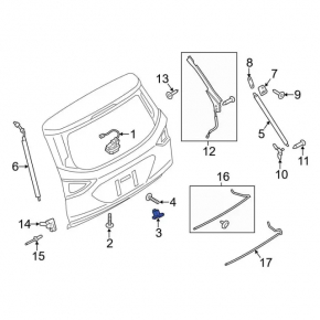 Ford Escape MK3 17-19 trunk lock hook