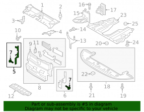 Radiator deflector right Lincoln MKZ 17-20 2.0T