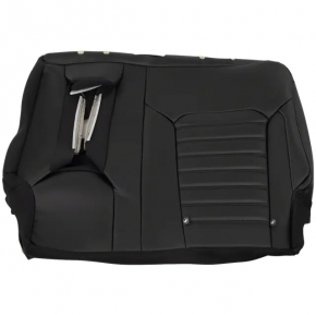 Rear seat backrest, 2nd row, left, Ford Edge 15-24, black leather, electric folding, with armrest, with black belt, scratches