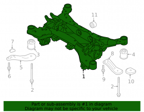 Rear subframe for Land Rover Range Rover Velar 18-26