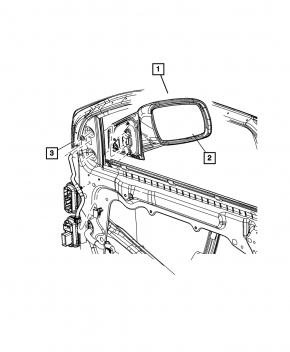 Side mirror right Dodge Journey 11- heating, structure