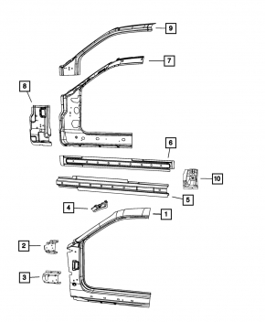 Headlight front right bare Dodge Journey 11- light