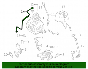 Oil supply pipe for the Audi Q7 4L 10-15 3.0 TDI, 3.0 turbocharger