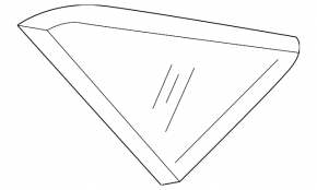 Fixed glass rear right window for VW Jetta 19-24, chrome