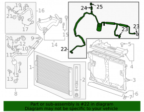 Chevrolet Volt 11-15 air conditioner compressor-heater hose