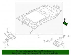 Ceiling light front left Infiniti QX30 17- gray
