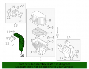 Air duct for garbage collector Kia Soul 14-19