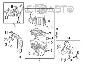 Air duct for garbage collector Kia Soul 14-19