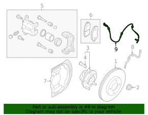 Front left ABS sensor for Nissan Rogue 14-20