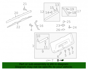 Internal tailgate closing button for Audi E-Tron 19-23 with lock