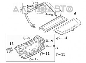 Internal tailgate closing button for Audi E-Tron 19-23 with lock