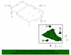 Front right fender liner, front part, Audi A7 19-25