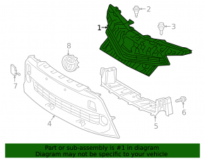 The radiator grille of a Toyota Prius V 15-17 rest is broken.