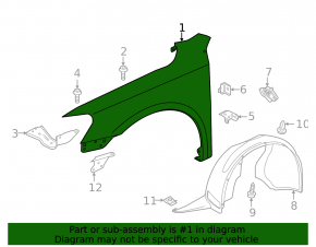 Front right wing VW Passat 20-22