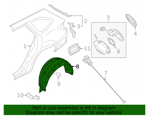 Rear right fender liner Subaru Outback 20-
