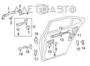 Door limiter rear right Lexus LS460 LS600h 07-12