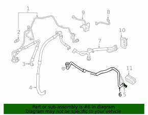 Thick rear air conditioner hose for Mitsubishi Outlander 18-22 PHEV