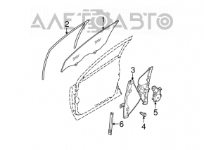 Front right windshield seal for Nissan Murano z50 03-07