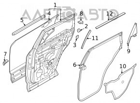 Rear left door seal Nissan Rogue 21-23 JP built