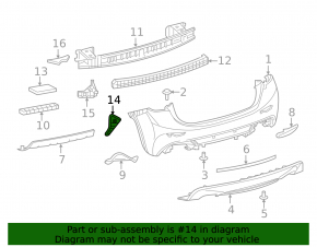 Right rear bumper bracket for Infiniti QX30 17-19