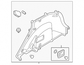 Left arch trim Kia Niro 20-22 HEV, PHEV black for curtain and subwoofer