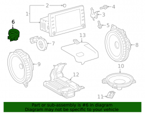 Door tweeter rear left Lexus NX200t NX300 NX300h 15-21 without navigation
