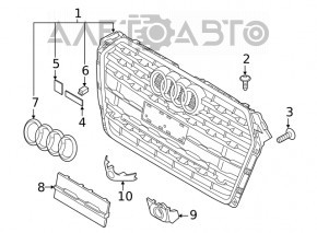 Radiator grill bare Audi A5 F5 17-19