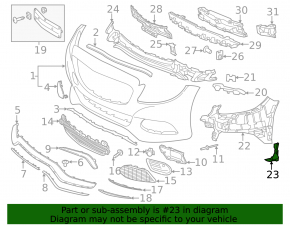 Front bumper bracket left Mercedes C-class W205 300/350e 15-18 AMG pkg