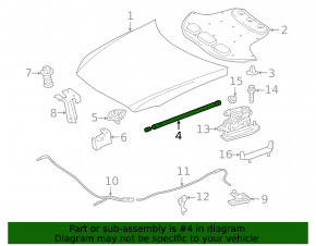 Right hood shock absorber Mercedes CLS-class C218 12-18