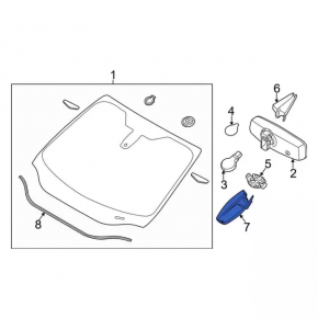 Interior mirror trim Ford C-max MK2 13-18 for rain sensor, black