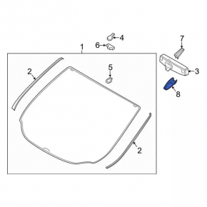 Interior mirror trim Ford C-max MK2 13-18 for rain sensor, black
